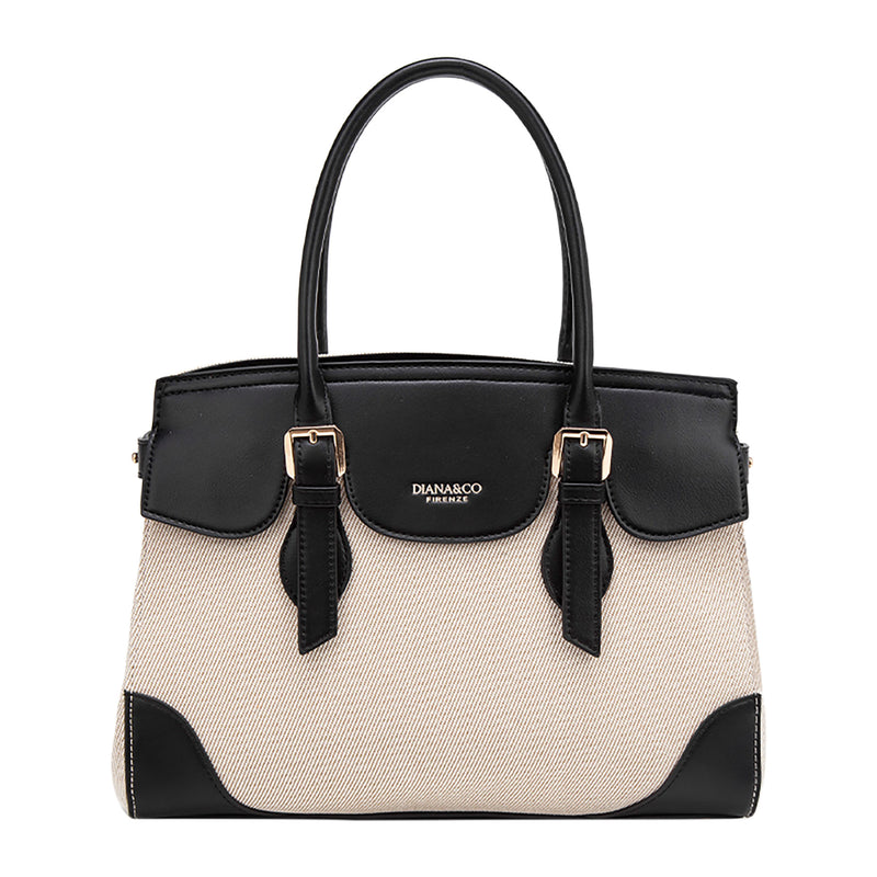 BORSA A MANO IN CANVAS STAMPATO