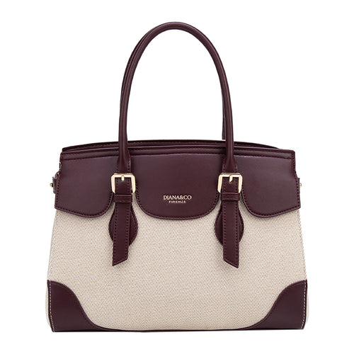 BORSA A MANO IN CANVAS STAMPATO