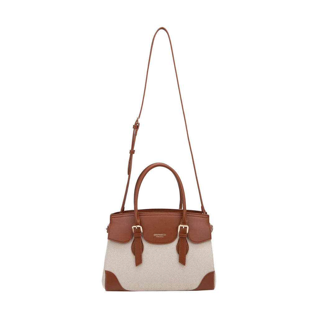 BORSA A MANO IN CANVAS STAMPATO