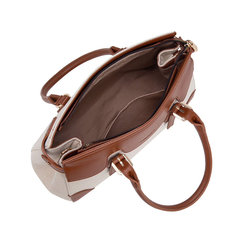 BORSA A MANO IN CANVAS STAMPATO